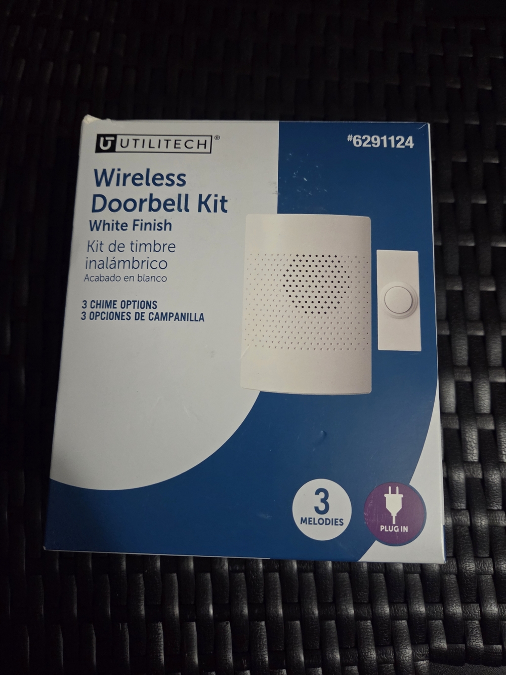 Utilitech Wireless Doorbell Kit Sensor 3 Melodies White Finish #6291124